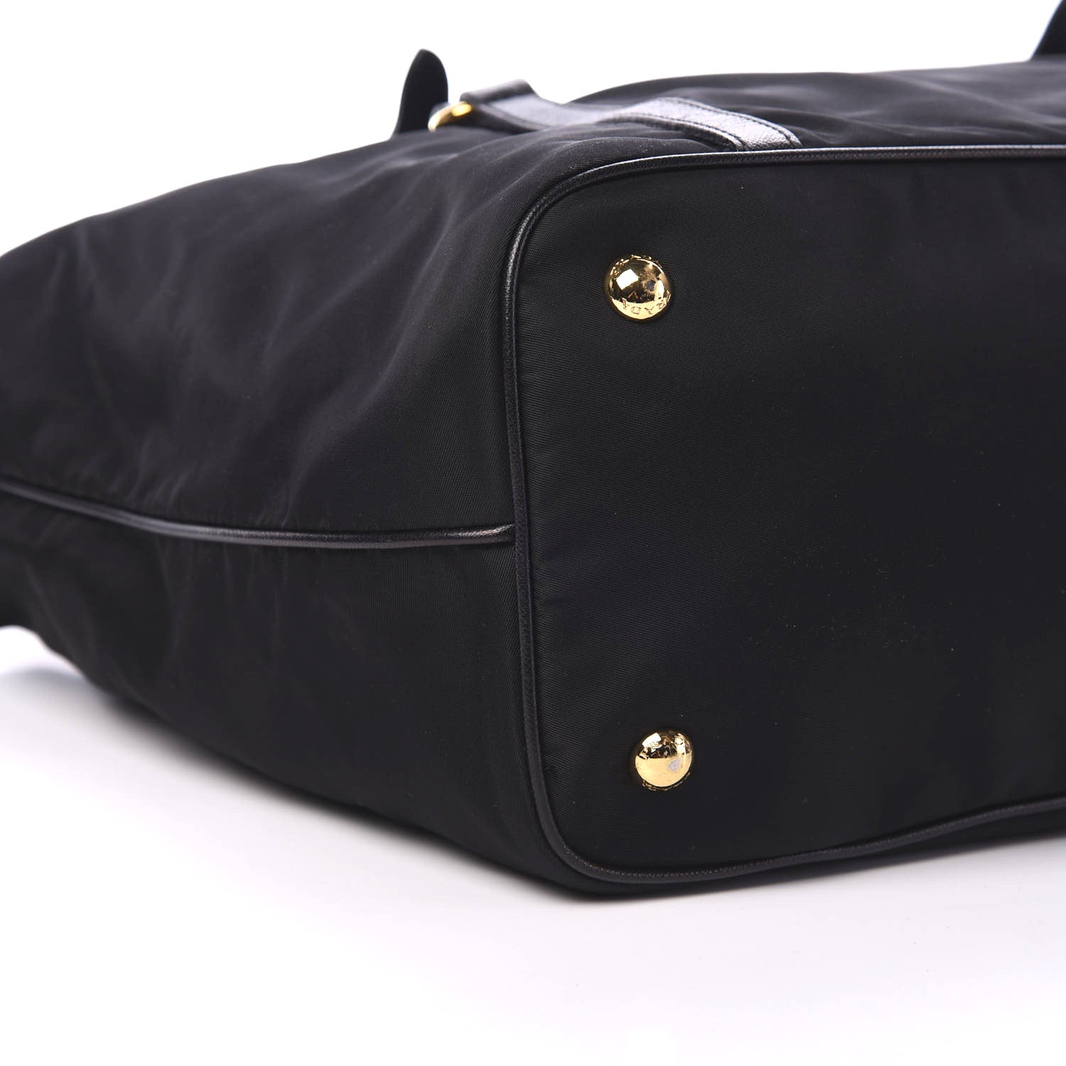 Prada Tessuto Nylon Saffiano Tote Black 5 of 9