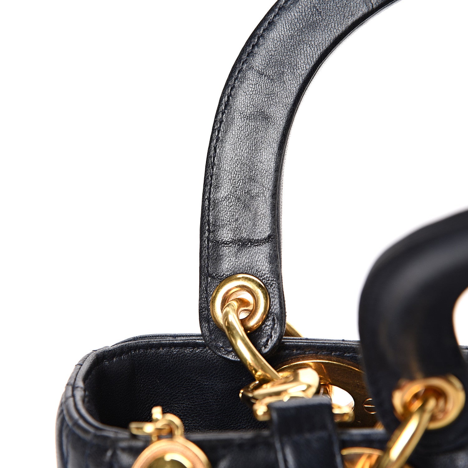 Christian Dior Lambskin Cannage Medium Lady Dior Navy Blue 14 of 21