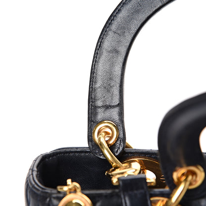Christian Dior Lambskin Cannage Medium Lady Dior Navy Blue 14 of 21