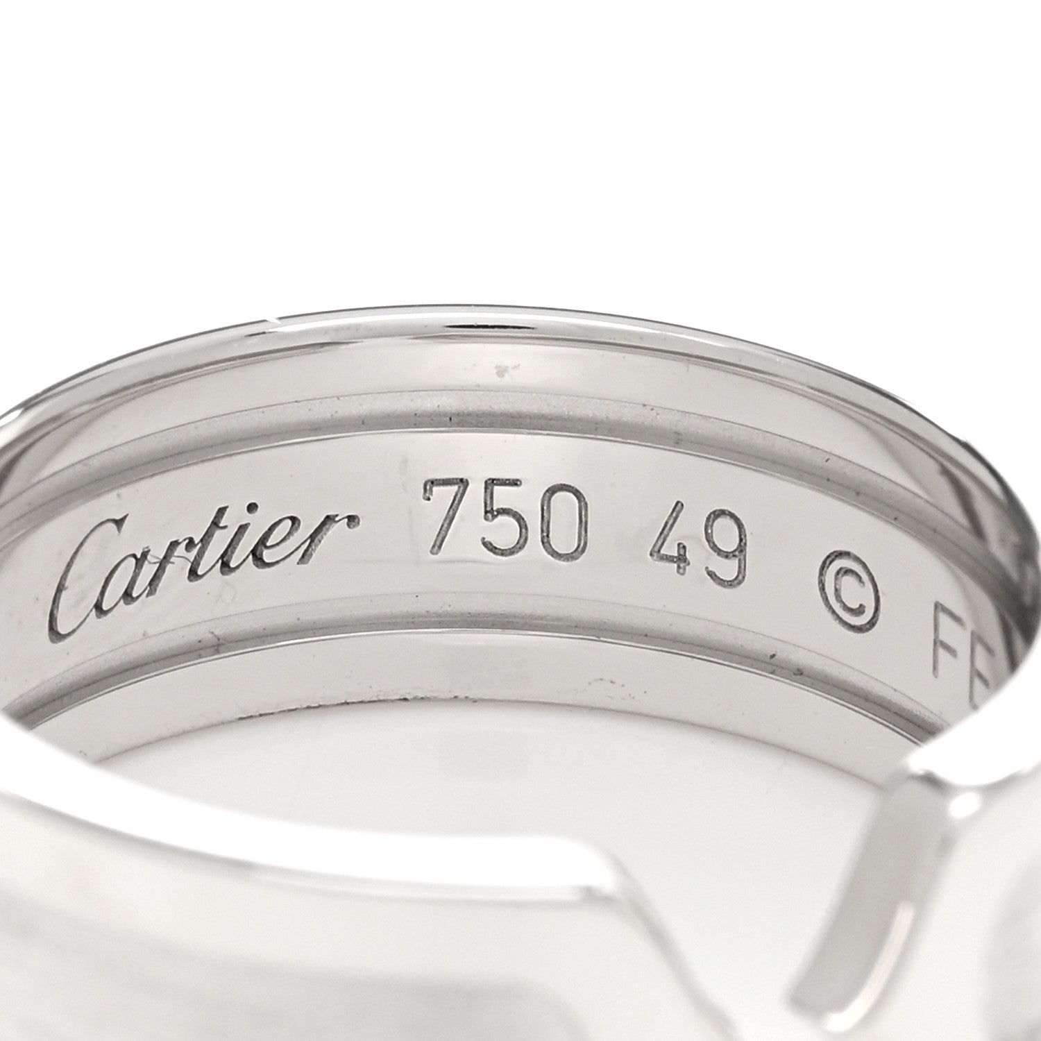 Cartier 18K White Gold 6.5mm C De Cartier Ring 49 5 4 of 4