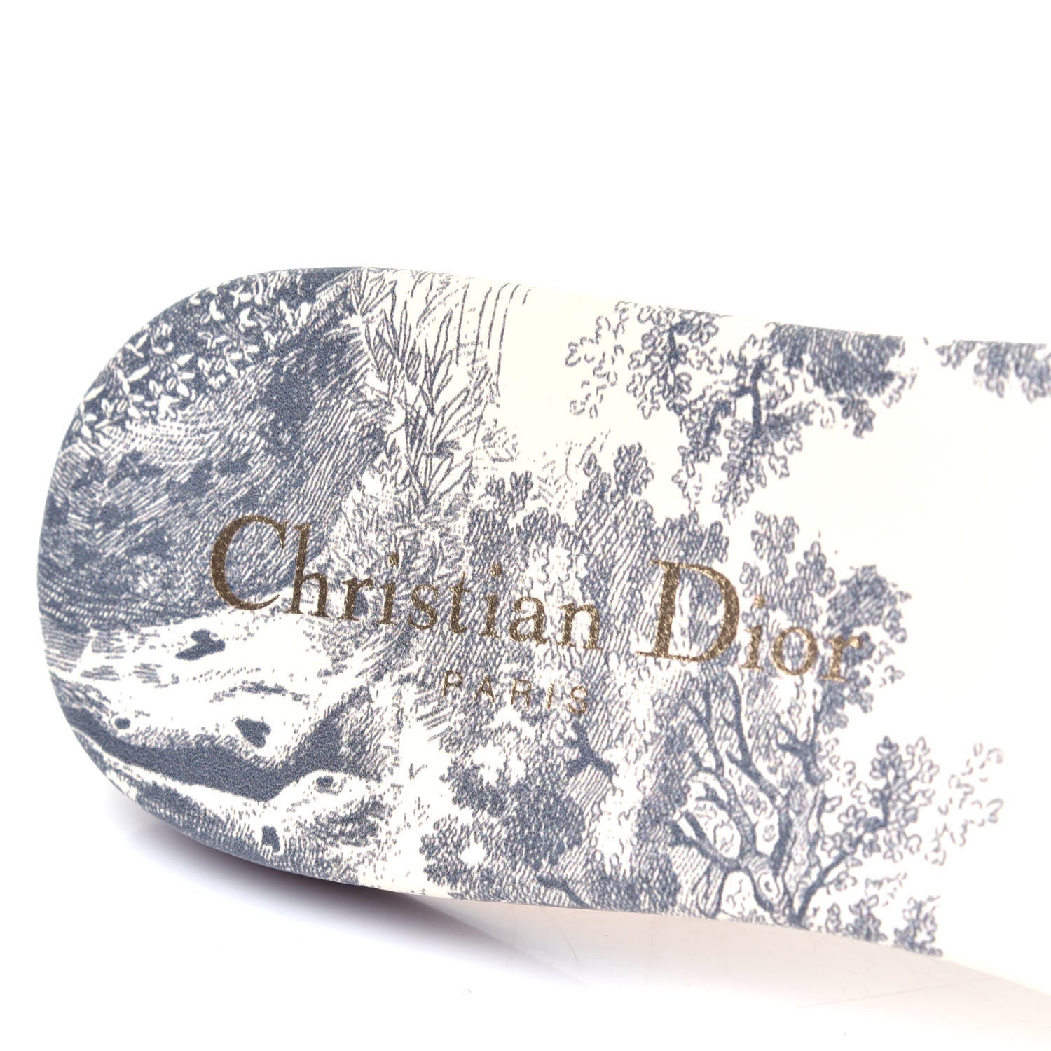 Christian Dior Canvas Toile de Jouy Embroidered Dway Flat Slide Sandals 36 Grey Stone 9 of 10