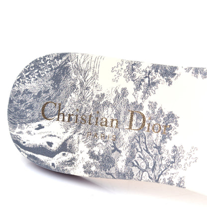 Christian Dior Canvas Toile de Jouy Embroidered Dway Flat Slide Sandals 36 Grey Stone 9 of 10
