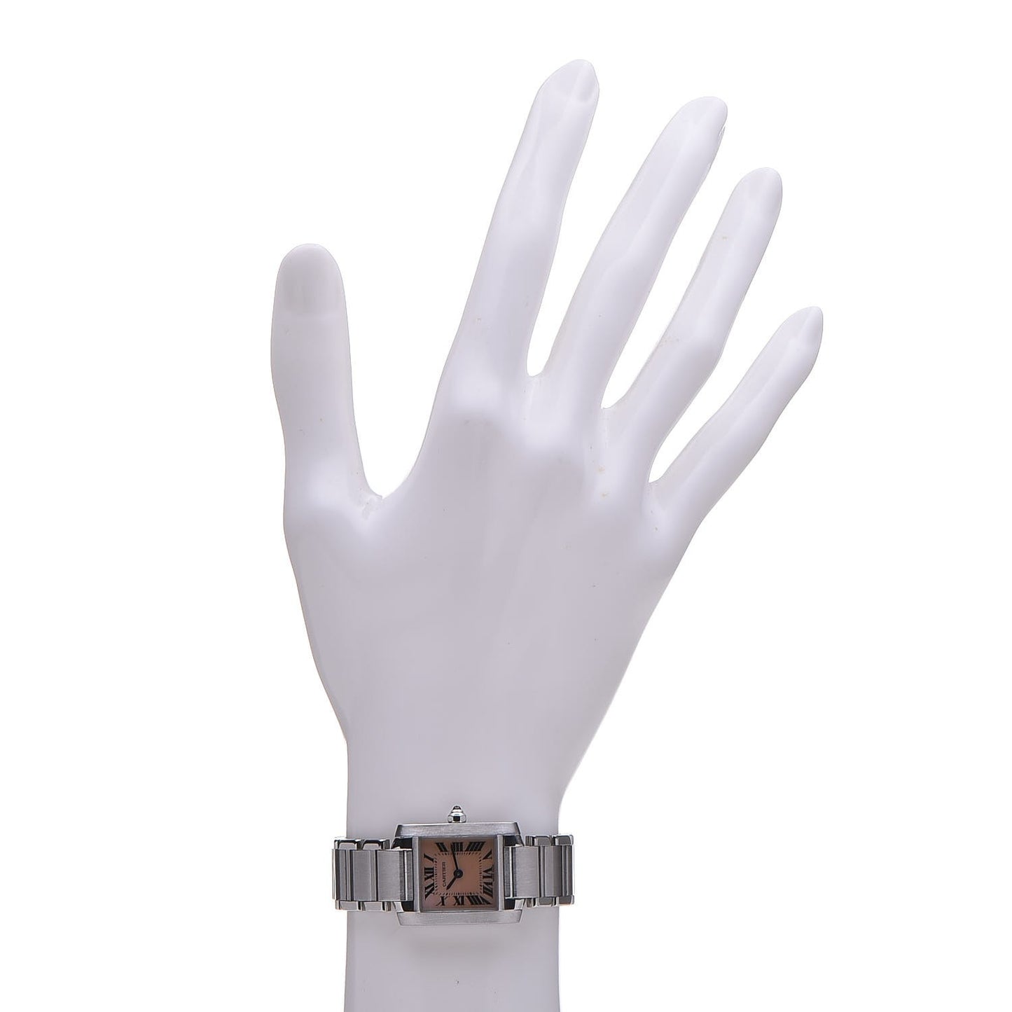 Stainless Steel Pink Mother of Pearl 20mm Tank Francaise Quartz Watch