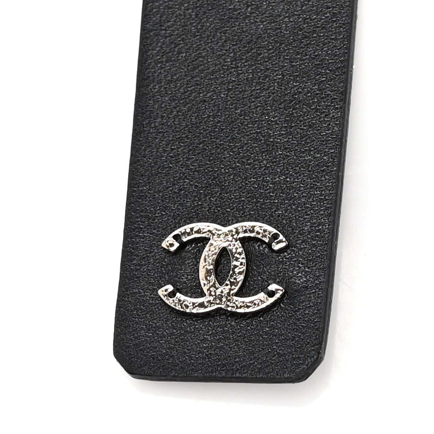 Lambskin Pearl CC Chain Belt M Black