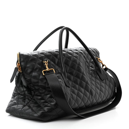 Saint Laurent Calfskin Quilted ES Giant Travel Bag Black 3 of 10