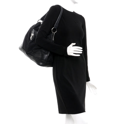 Prada Calfskin Tessuto Nylon Large Easy Fold Over Satchel Black 2 of 11