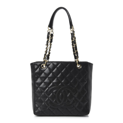 Chanel Caviar Quilted Petit Shopping Tote PST Black 1 of 10