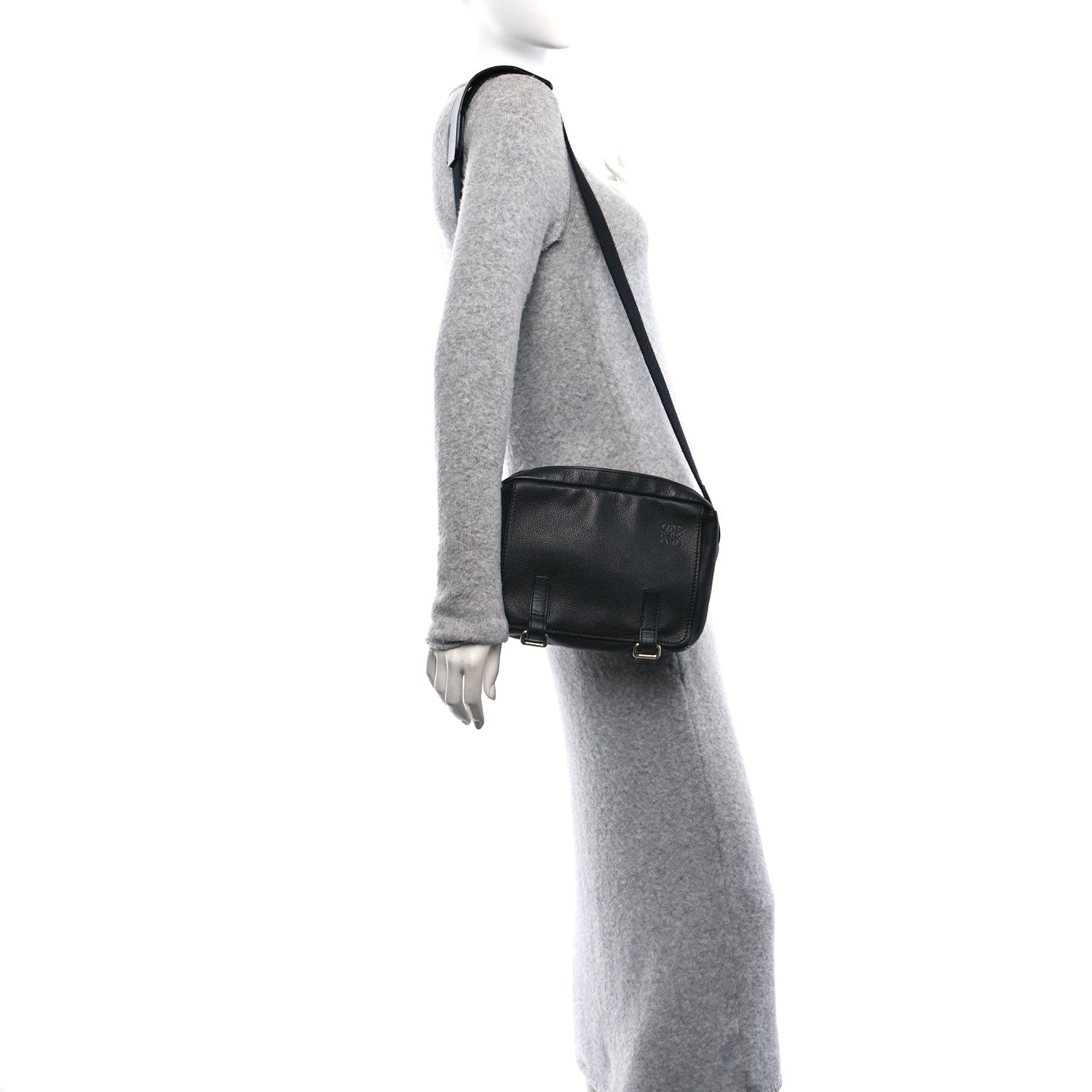Loewe Soft Grained Calfskin XS Military Messenger Bag Black 2 of 10