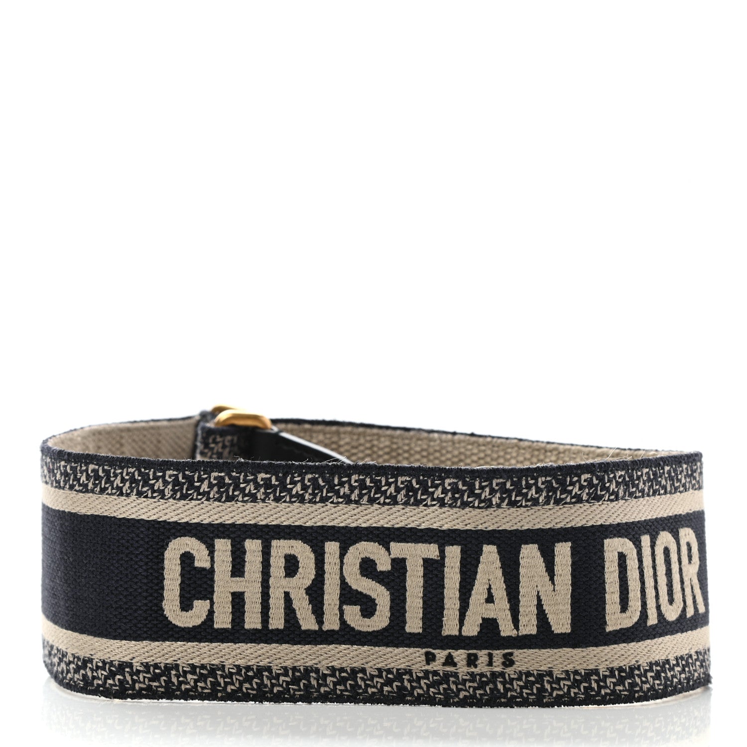 Christian Dior Canvas Embroidered Shoulder Strap Blue 2 of 5