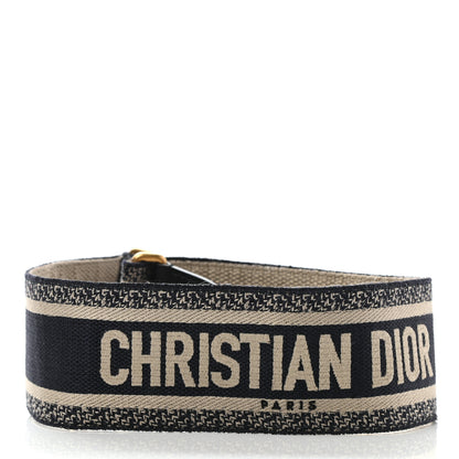 Christian Dior Canvas Embroidered Shoulder Strap Blue 2 of 5