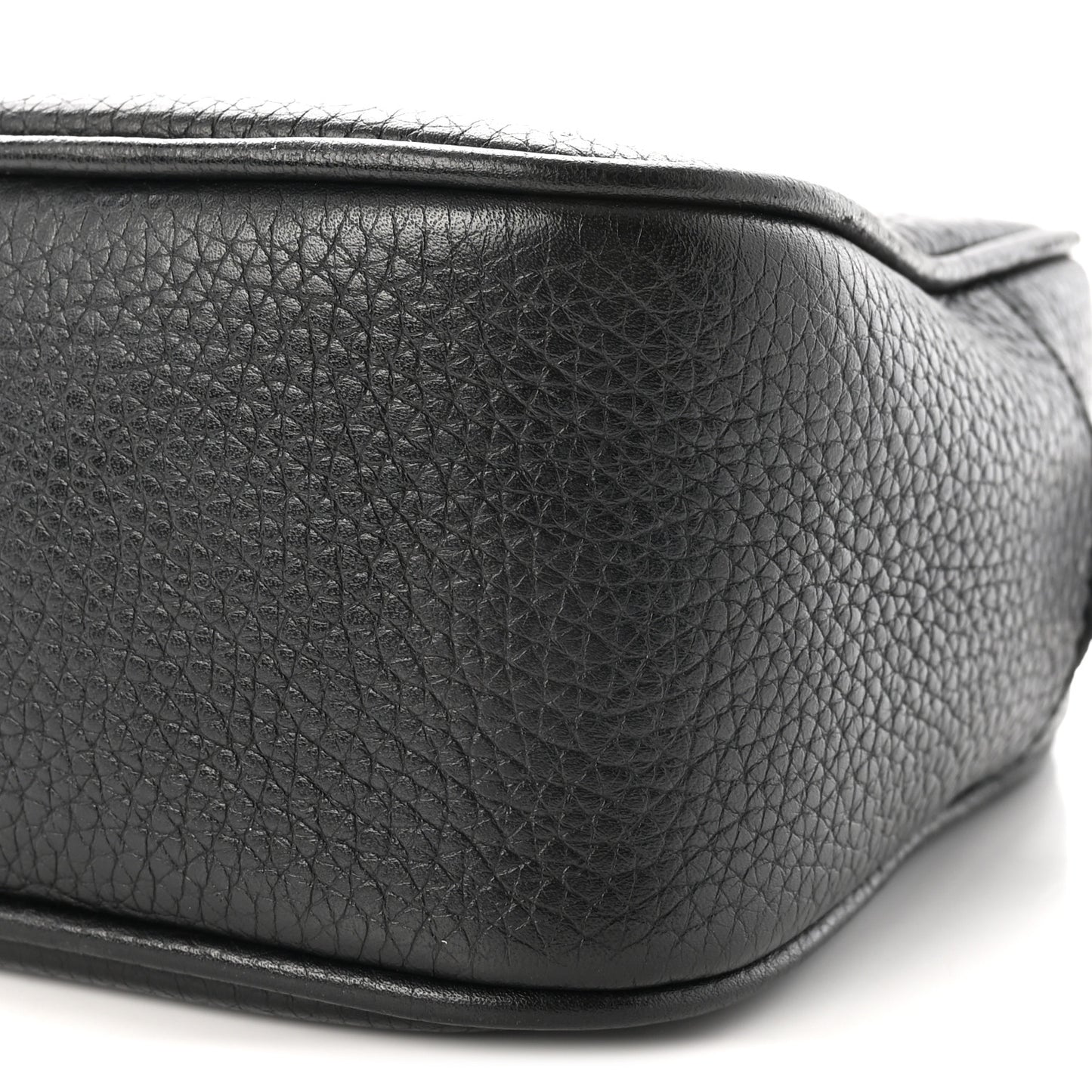 Pebbled Calfskin Small Soho Disco Bag Black