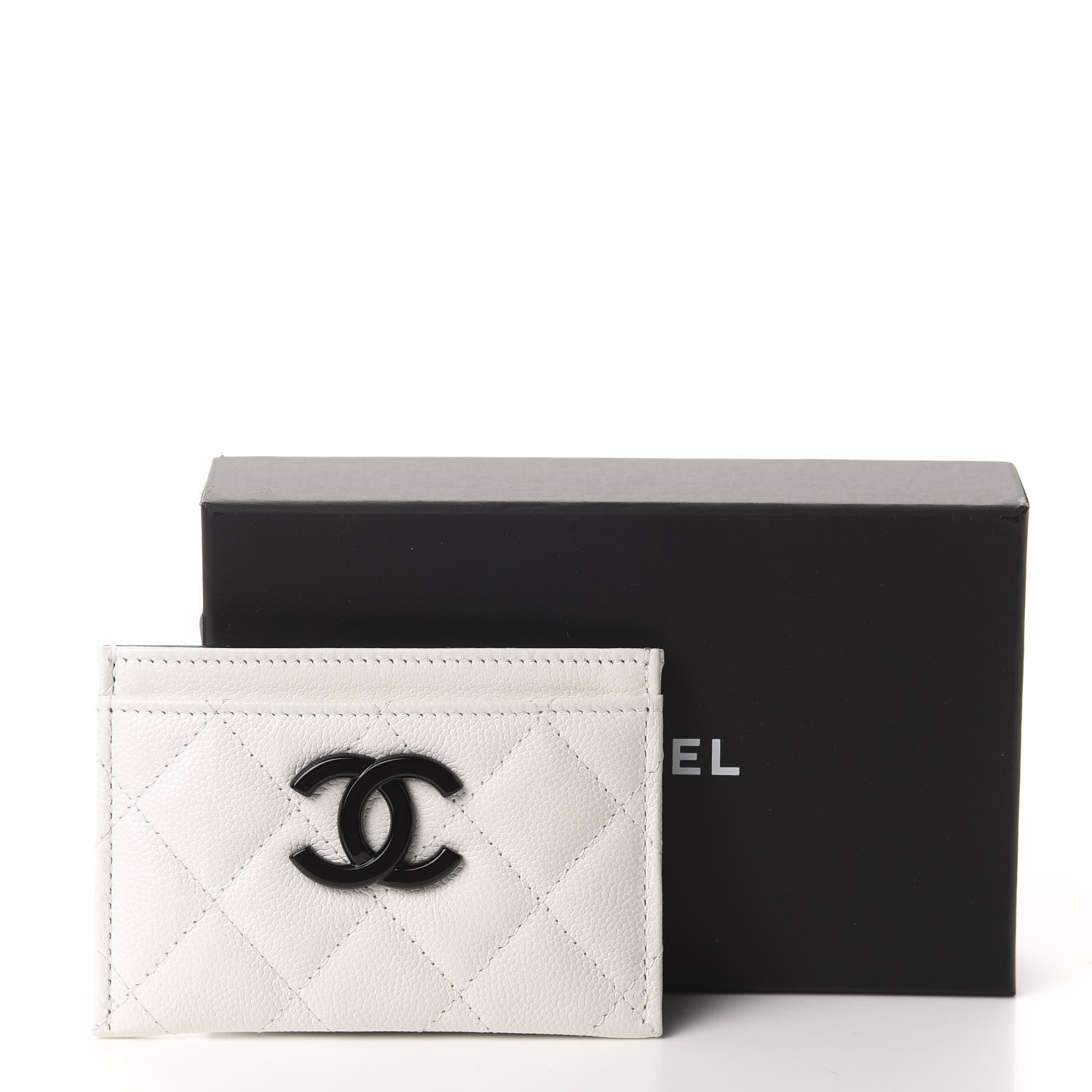 Chanel Caviar Quilted My Everything Card Holder White Black 9 of 9