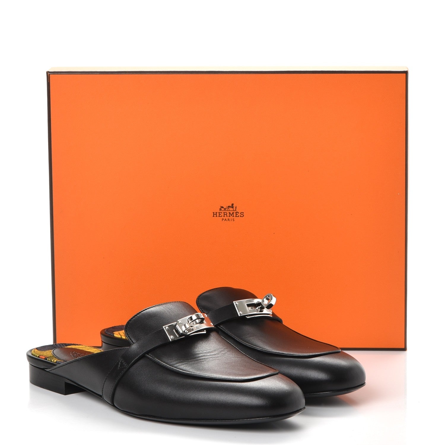 Hermes Calfskin Oz Mules 38 Black 8 of 8