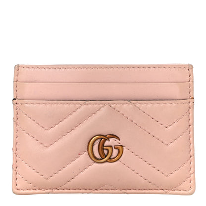 Gucci Calfskin Matelasse GG Marmont Card Holder Perfect Pink 1 of 15