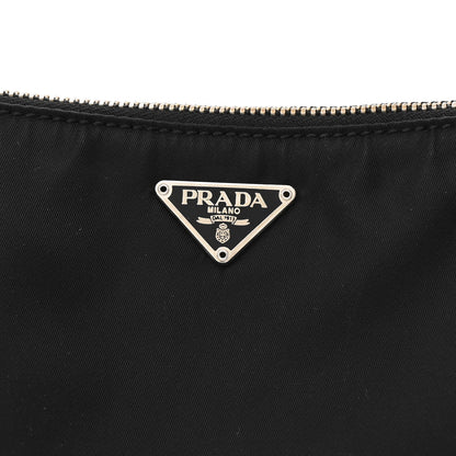 Prada Tessuto Nylon Saffiano Barrel Pochette Black 8 of 11