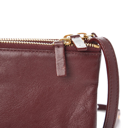 Celine Smooth Lambskin Small Trio Crossbody Bag Burgundy 10 of 11