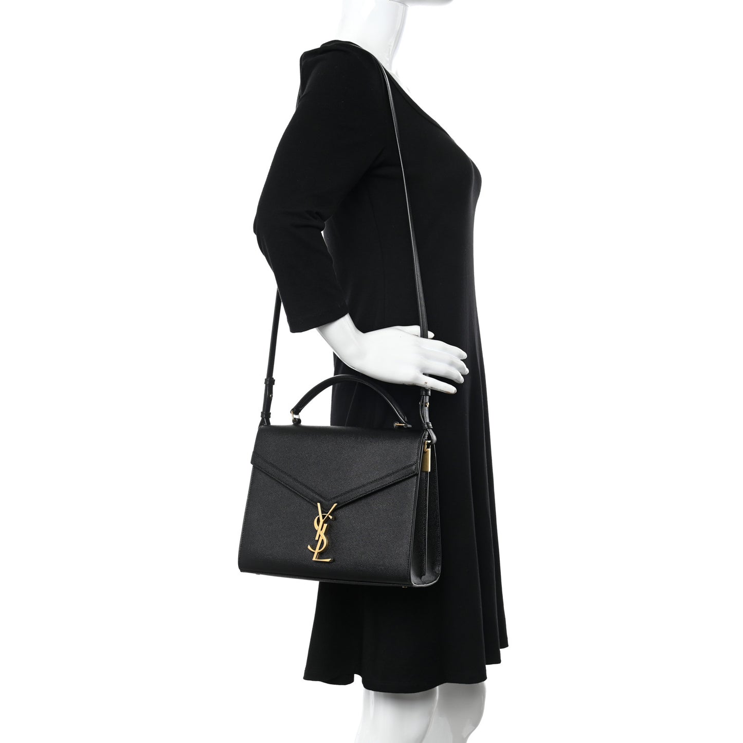 Grain de Poudre Medium Classic Monogram Cassandra Top Handle Black