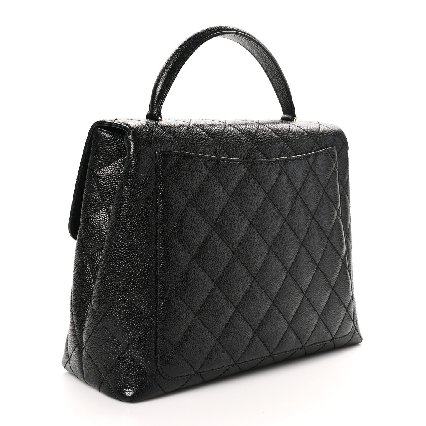 Caviar Quilted Jumbo Kelly Flap Black