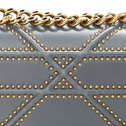 Christian Dior Calfskin Studded Small Diorama Flap Bag Grey 11 of 13
