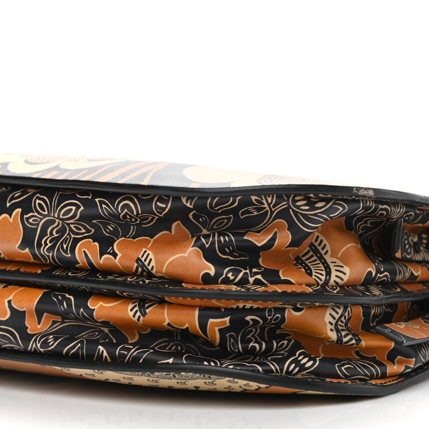 Valentino Garavani Calfskin Floral Print Mime Hobo Brown 9 of 9
