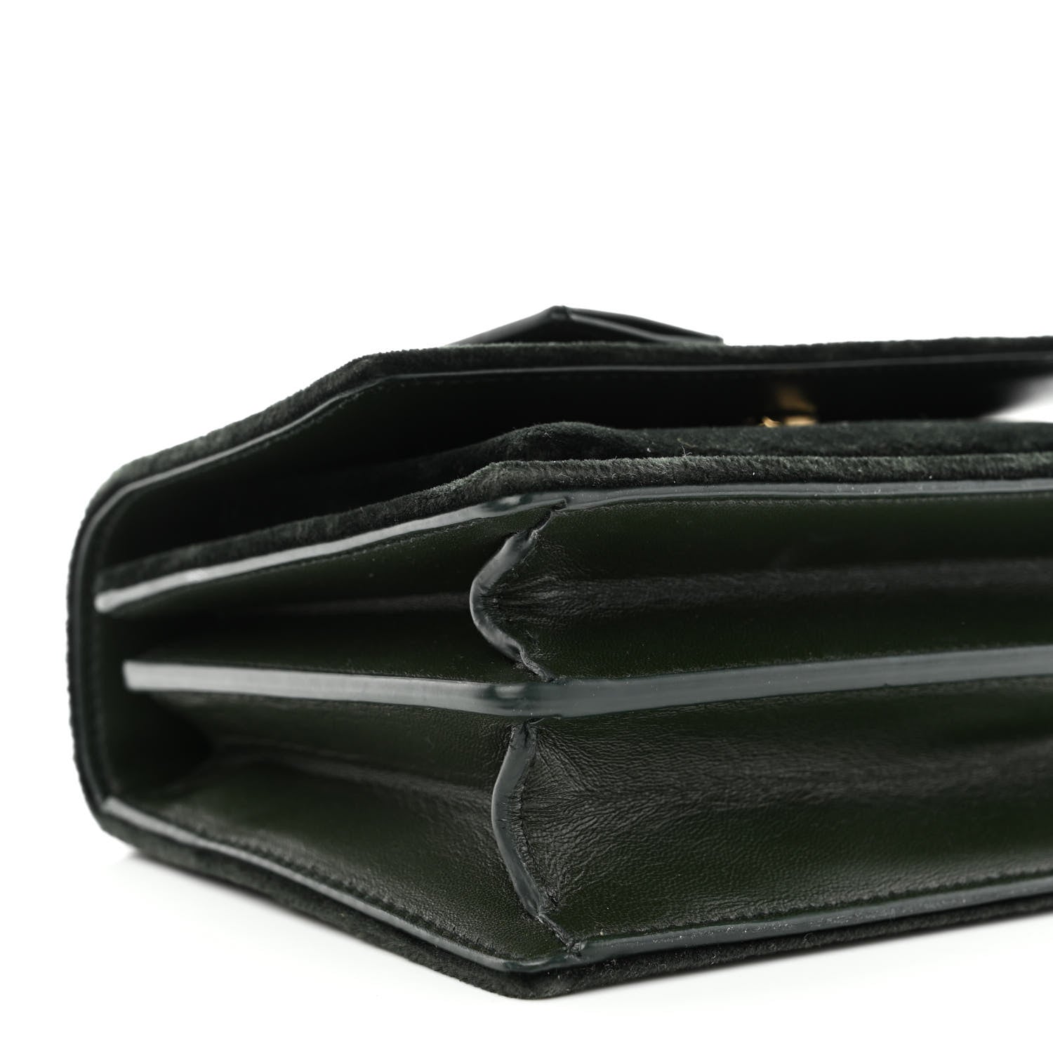 Saint Laurent Velvet Small Monogram Sunset Dark Green 9 of 11