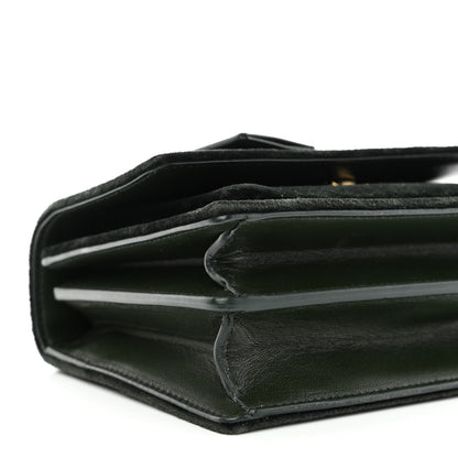 Saint Laurent Velvet Small Monogram Sunset Dark Green 9 of 11