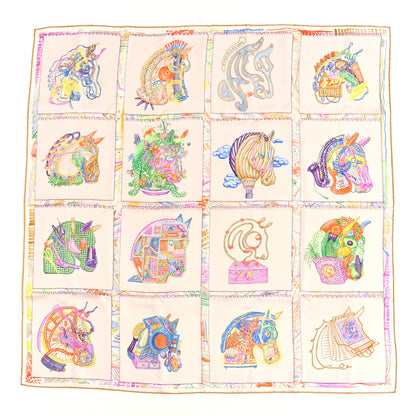 Hermes Chevaloscope Scarf 90 Nacre Vert Multicolor 1 of 3