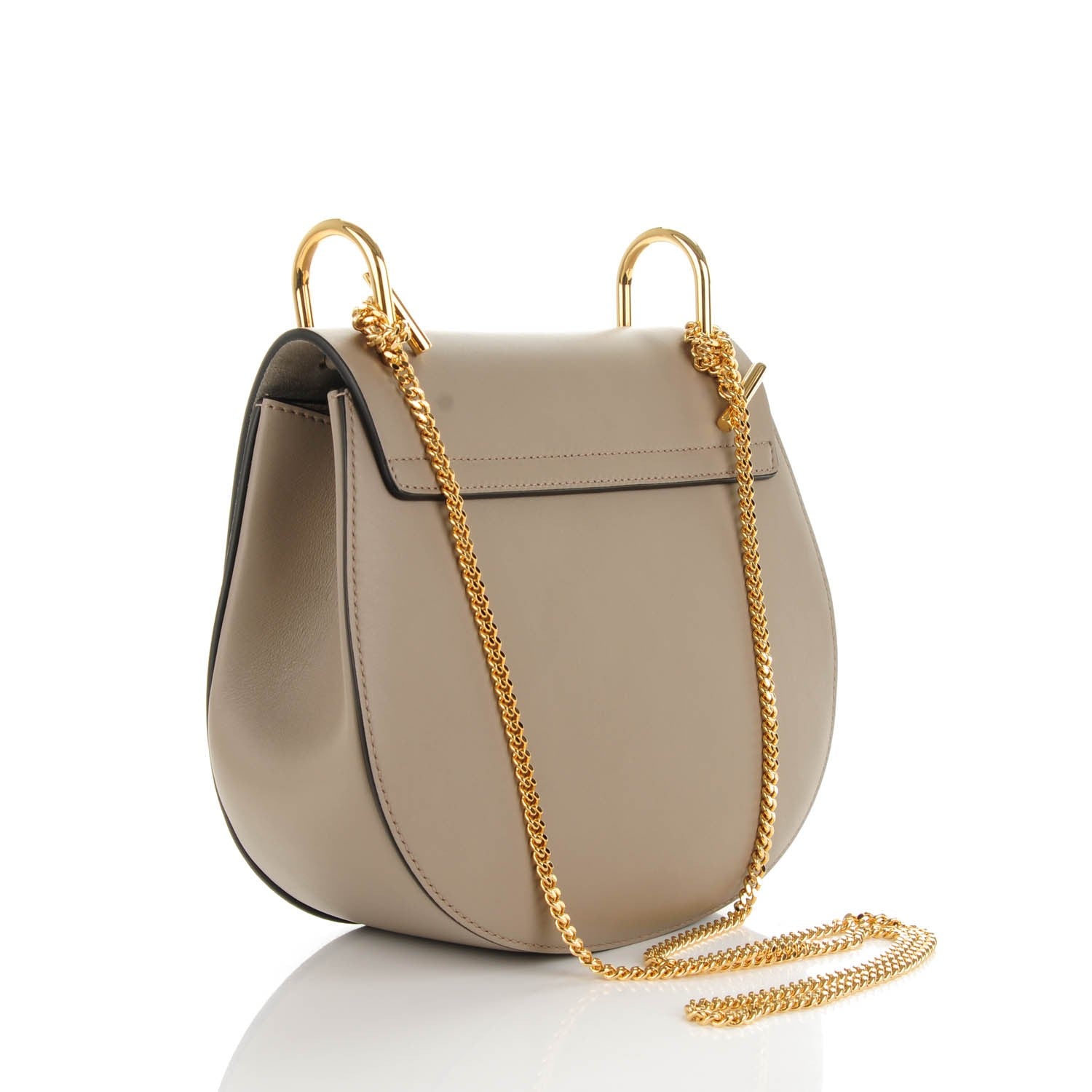 Chloe Suede Smooth Calfskin Drew Shoulder Bag Motty Grey 3 of 7