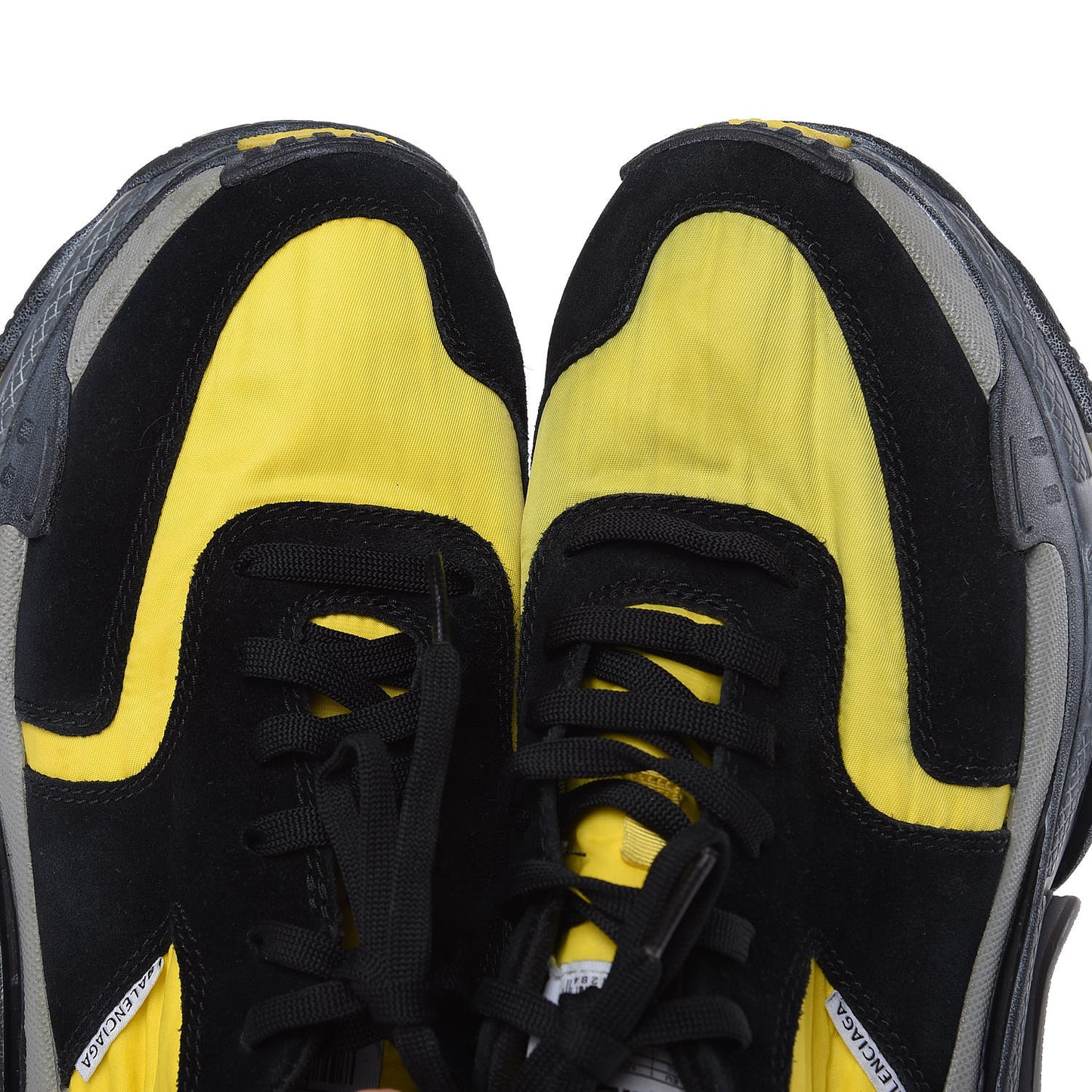 Nylon Suede Mens Triple S 2.0 Sneakers 40 Black Jaune Gris
