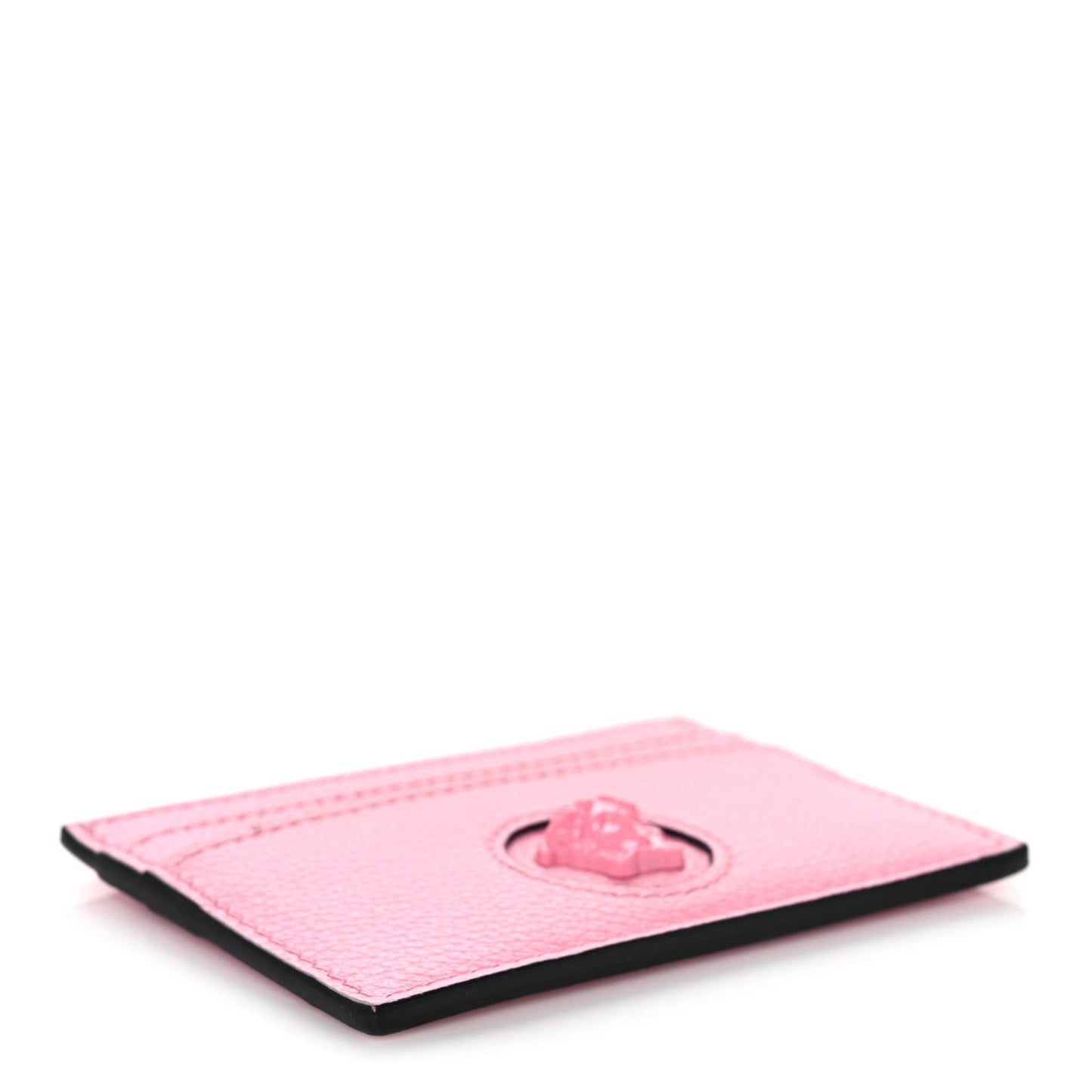 Calfskin Medusa Card Holder Pink