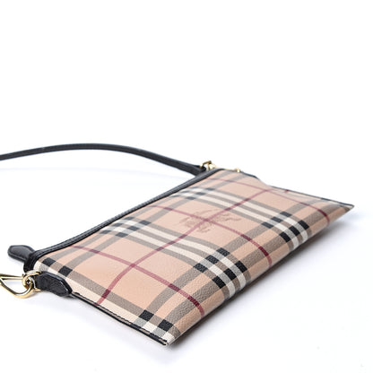 Burberry Haymarket Check Small Peyton Crossbody Clutch Bag Black 3 of 8