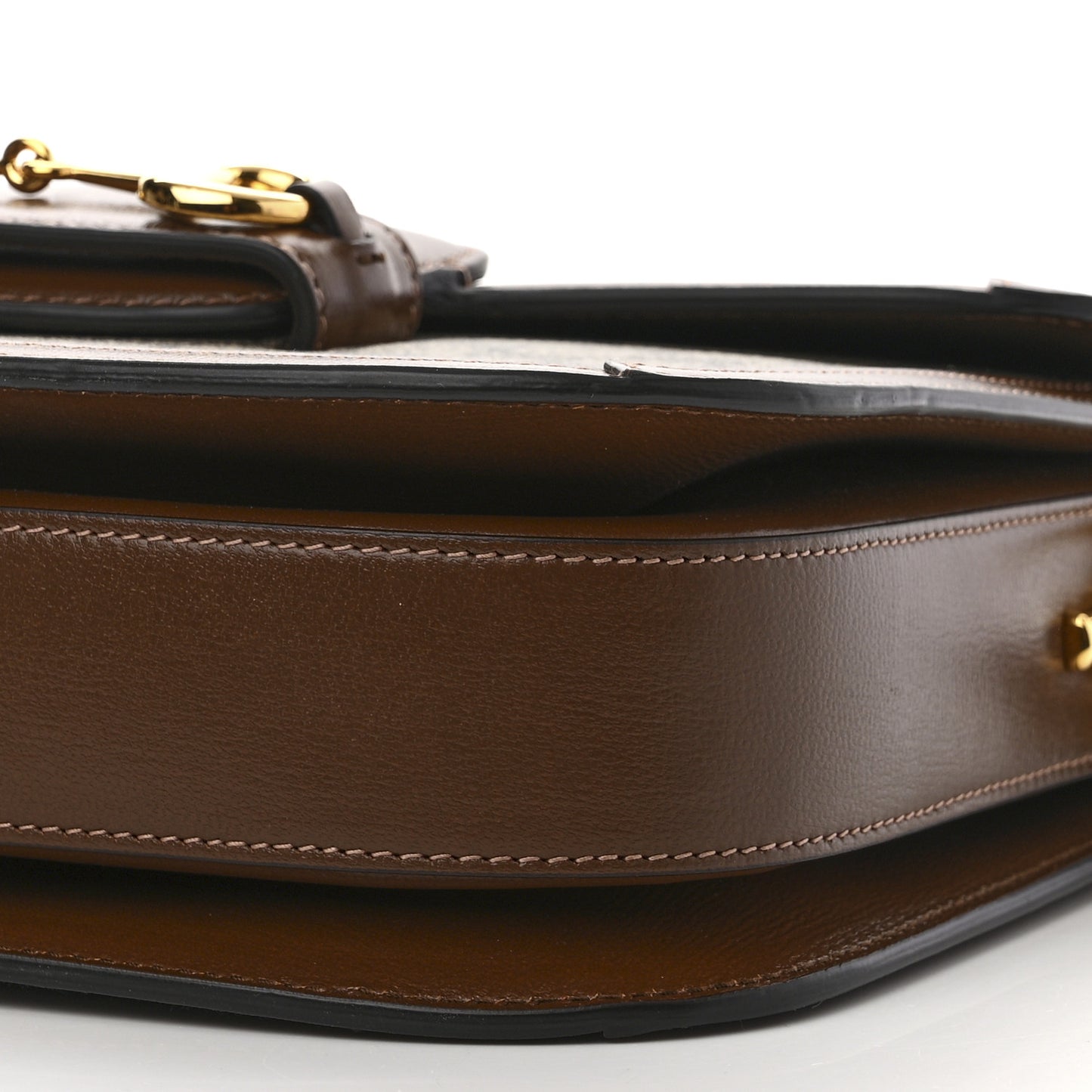 GG Supreme Monogram Horsebit 1955 Shoulder Bag Beige Brown Sugar