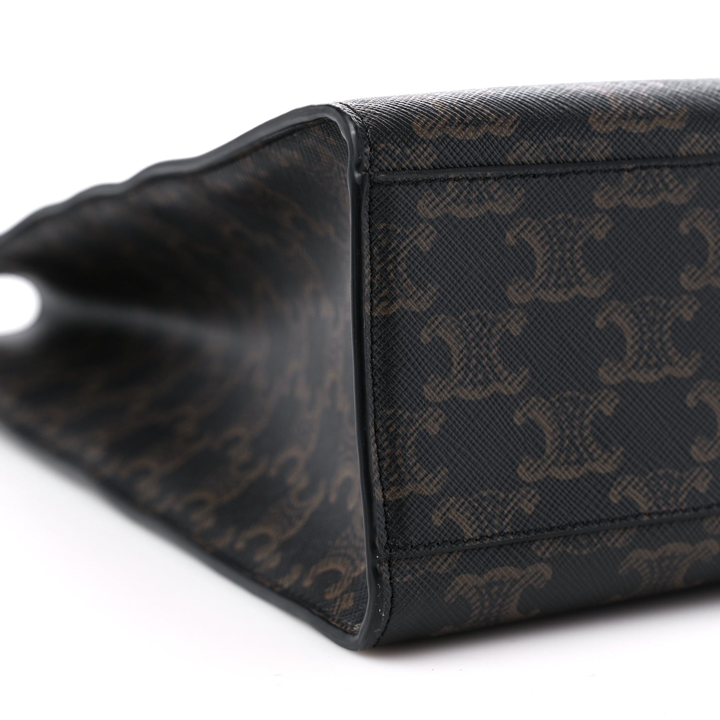 Triomphe Canvas Calfskin Horizontal Cabas Black