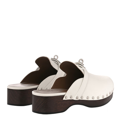Hermes Calfskin Carlotta Mules 36 White 3 of 11