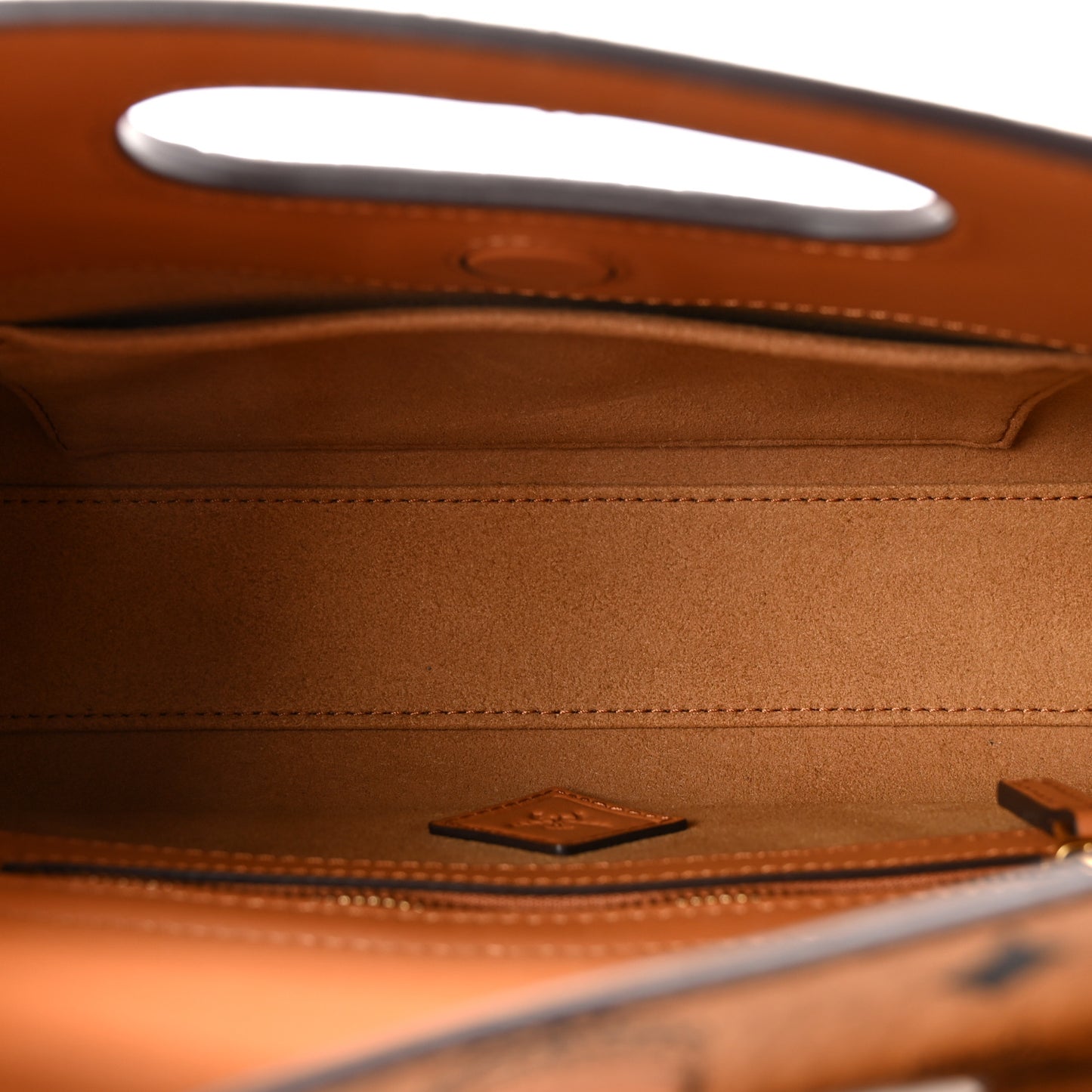 Visetos Crocodile Embossed Calfskin Small Diamond Tote Cognac