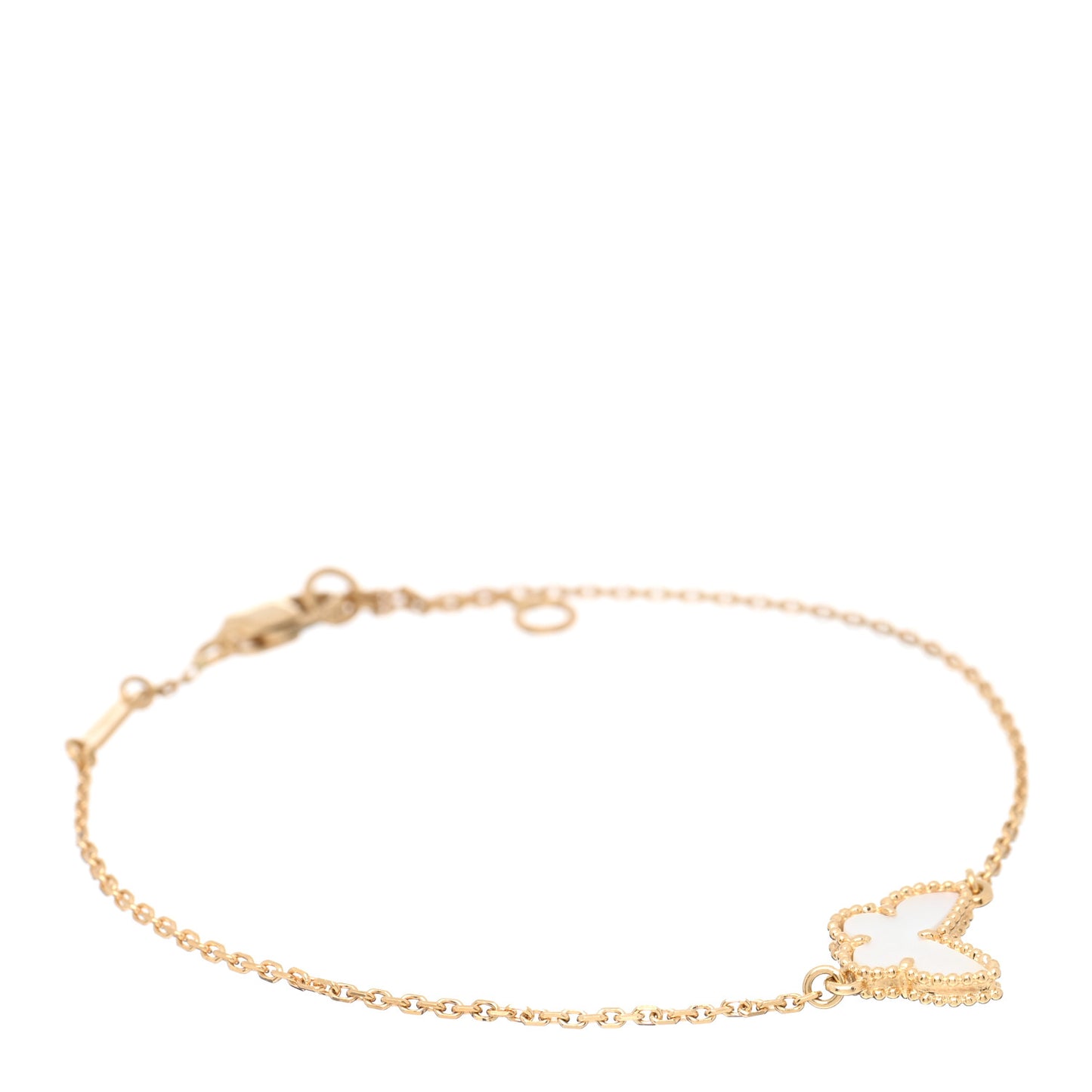 18K Yellow Gold Mother of Pearl Sweet Alhambra Butterfly Bracelet
