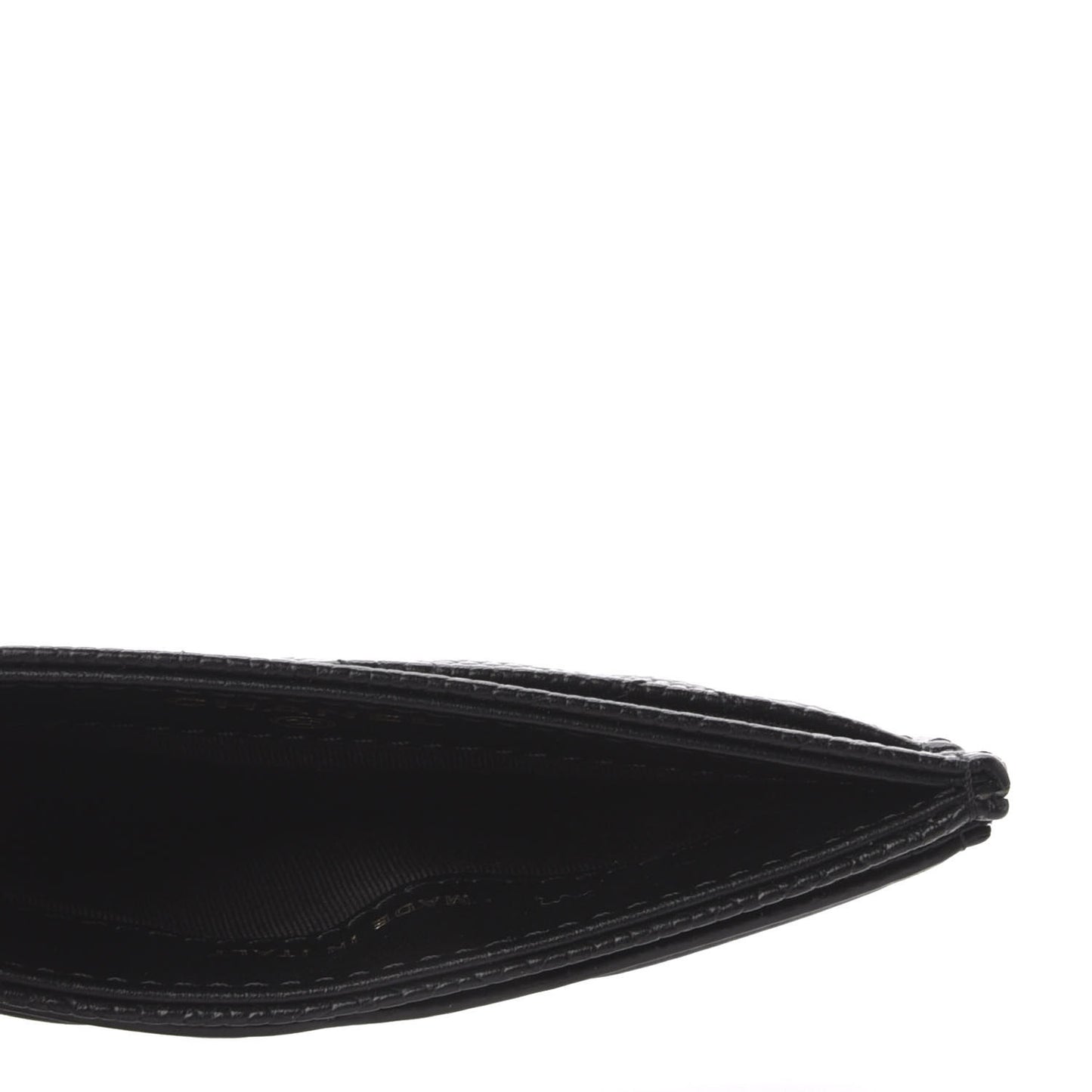 Caviar Quilted Filigree Card Holder Black