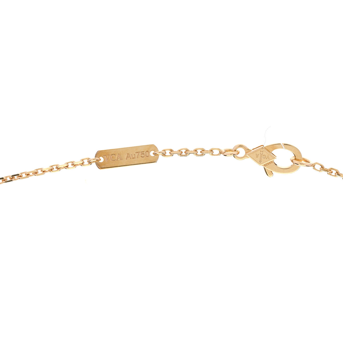 Van Cleef & Arpels 18K Yellow Gold Mother of Pearl Vintage Alhambra Pendant Necklace 5 of 6