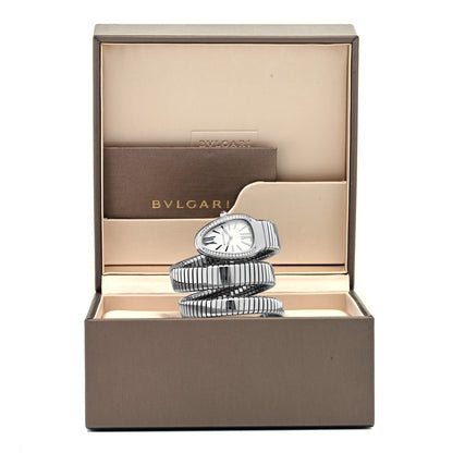 Bulgari Stainless Steel Diamond Bezel 35mm Serpenti Tubogas Double Spiral Quartz Watch 5 of 5