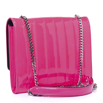 Saint Laurent Patent Calfskin Matelasse Monogram Vicky Chain Wallet Pink 3 of 10