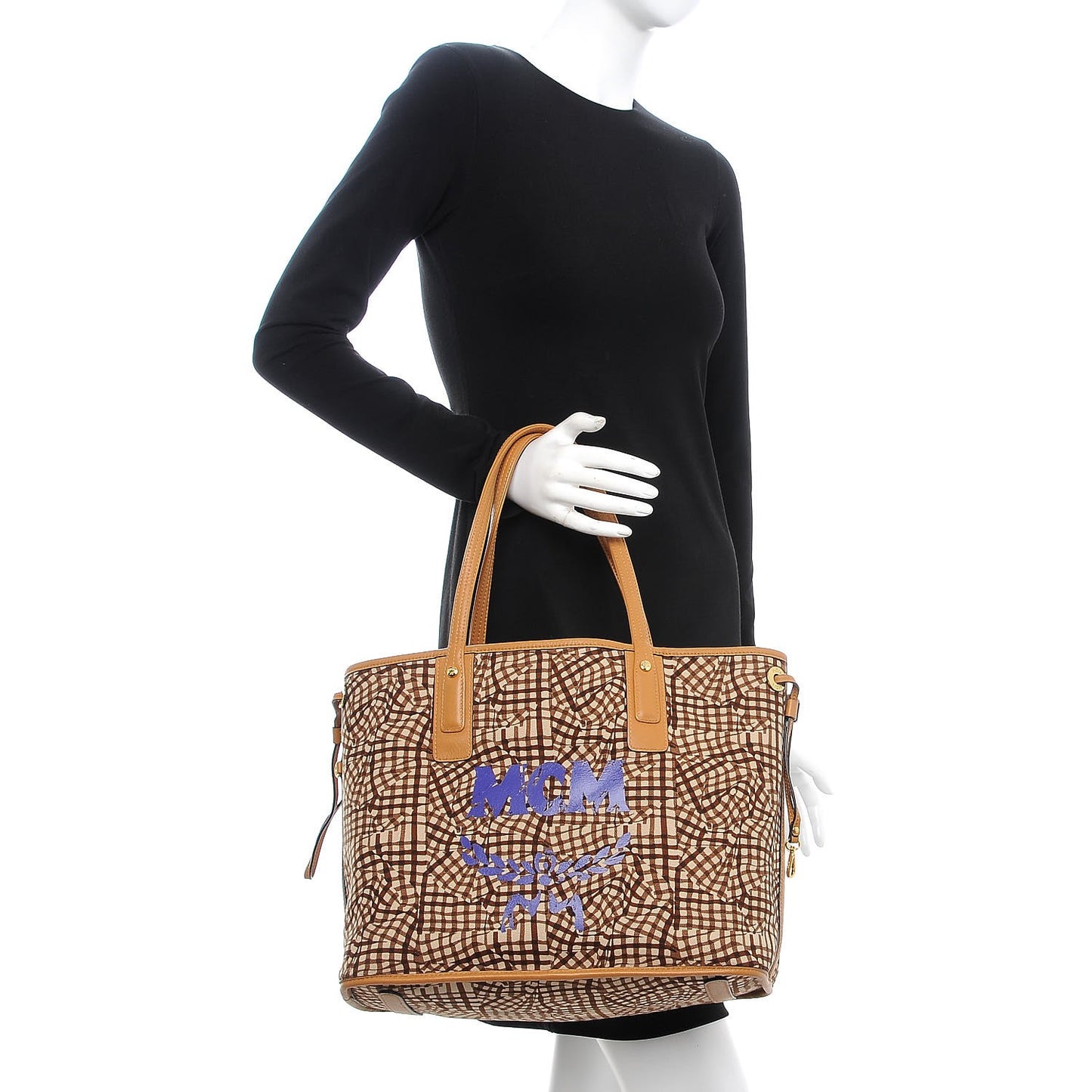Visetos Medium Liz Reversible Shopper Tote Cognac
