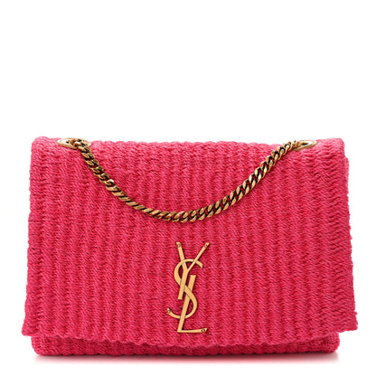 Saint Laurent Raffia Medium Monogram Kate Satchel Pink 1 of 11