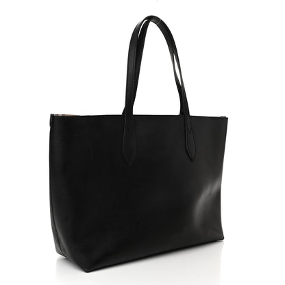 Burberry Grainy Calfskin Haymarket Check Medium Reversible Tote Black 4 of 21
