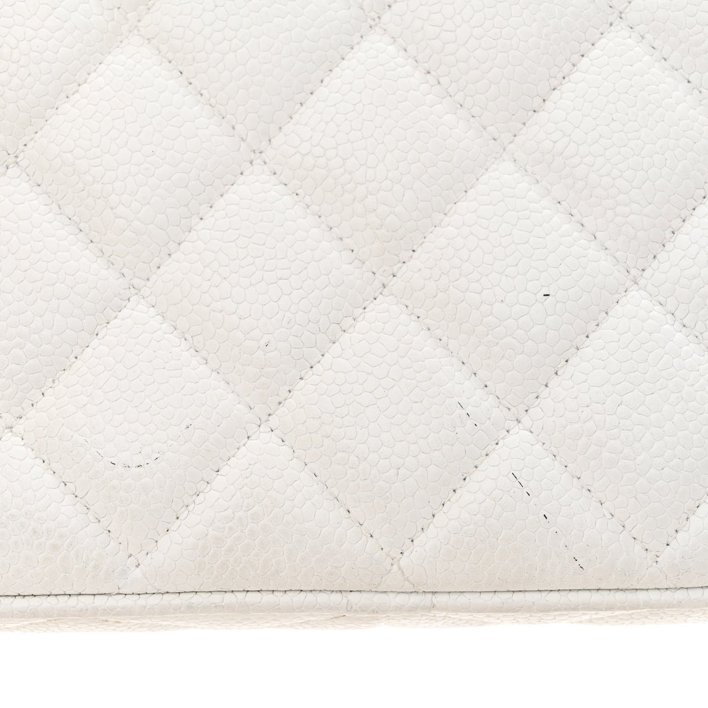 Caviar Quilted CC Camera Case White