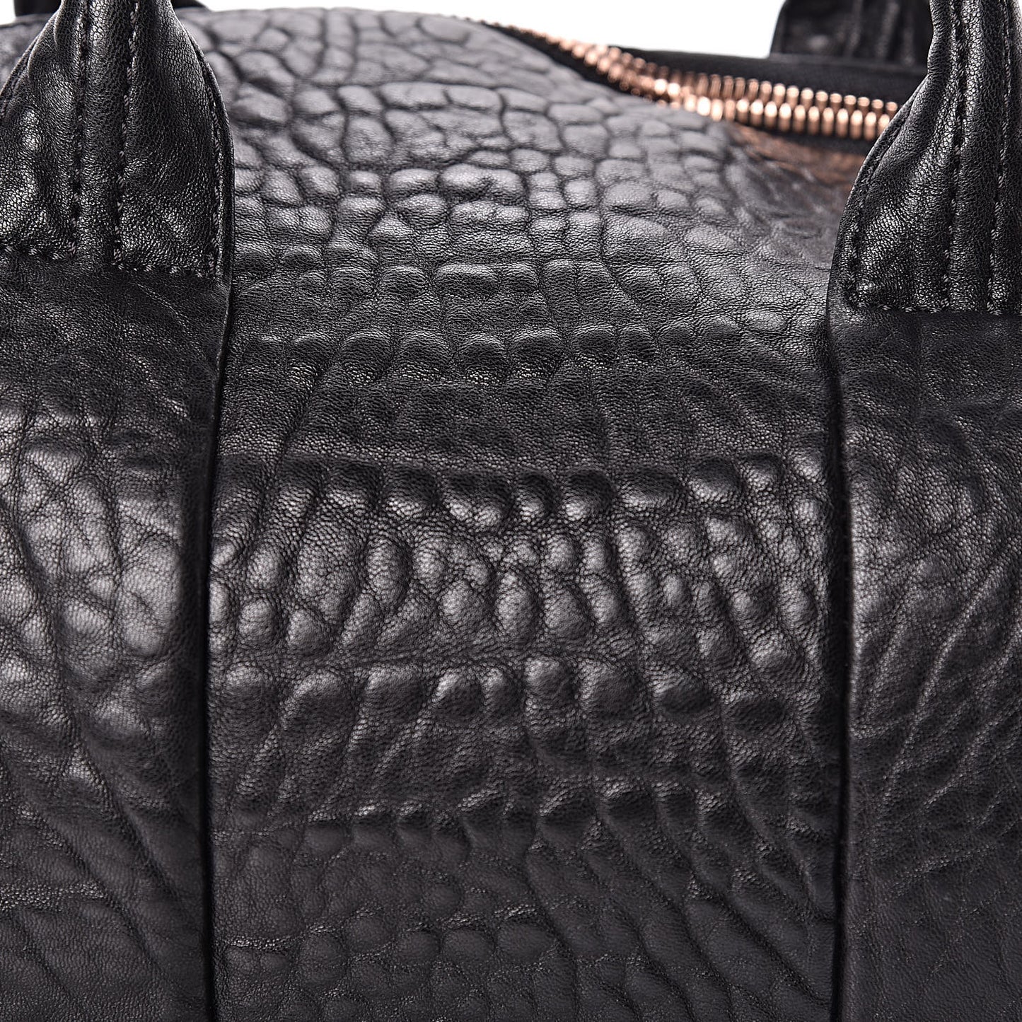 Pebbled Lambskin Rockie Black Rose Gold Hardware