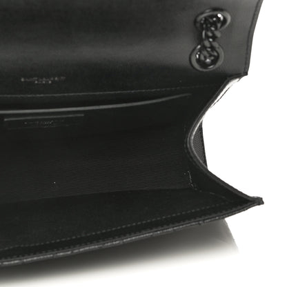 Saint Laurent Grain De Poudre Textured Mixed Matelasse Triquilt Medium Monogram Satchel Black 5 of 10