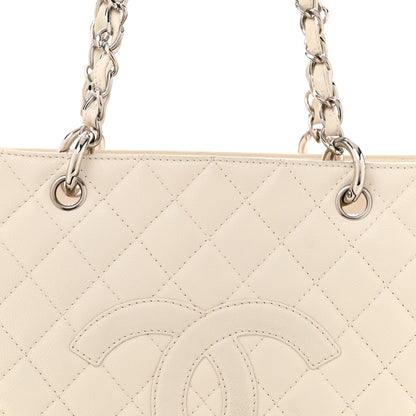 Chanel Caviar Quilted Grand Shopping Tote GST White 9 of 16