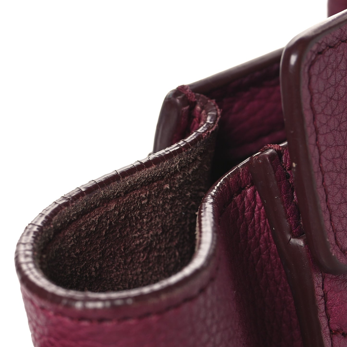 Drummed Calfskin Nano Luggage Plum