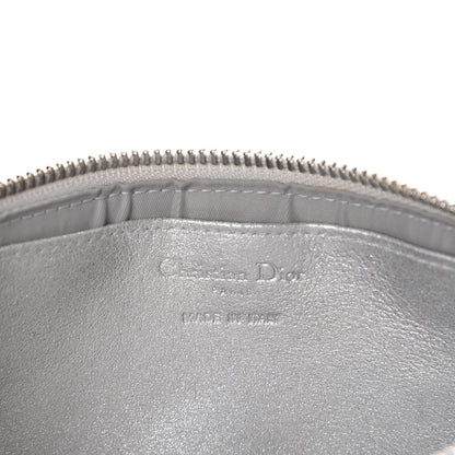 Christian Dior Metallic Lambskin Cannage Chain Pouch Silver 8 of 9