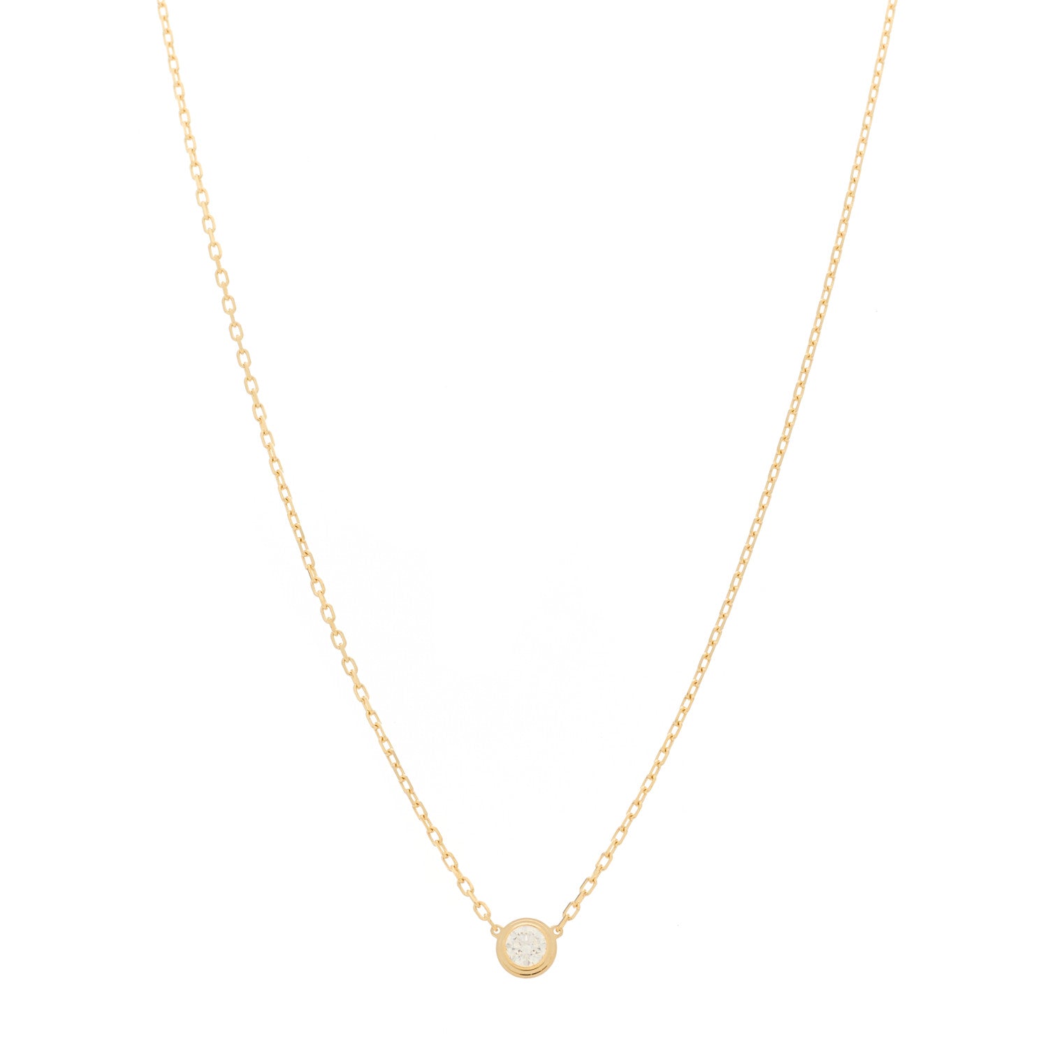 Cartier 18K Yellow Gold Diamond LM D'Amour Pendant Necklace 1 of 6